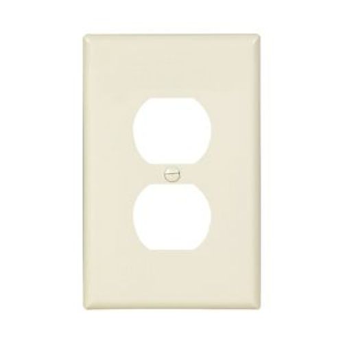 Main product image of Duplex Receptacle Wallplate, Lt. Almond, Duplex Receptacle Cutout, Single-Gang, Mid-Size, PJ8LA