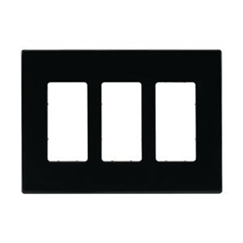 Main product image of Screwless Wallplate, Screwless, Black, Decorator Cutout, Polycarbonate, 3- Gang, Mid-Size, PJS263BK