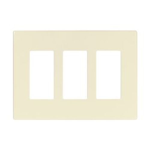 Main product image of Screwless Wallplate, Screwless, Lt. Almond, Decorator Cutout, Polycarbonate, 3- Gang, Mid-Size, PJS263LA