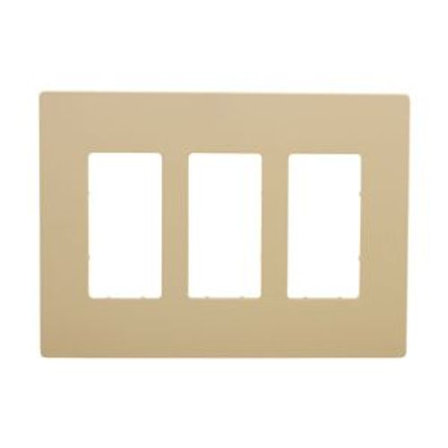 Main product image of Screwless Wallplate, Screwless, Ivory, Decorator Cutout, Polycarbonate, 3- Gang, Mid-Size, PJS263V