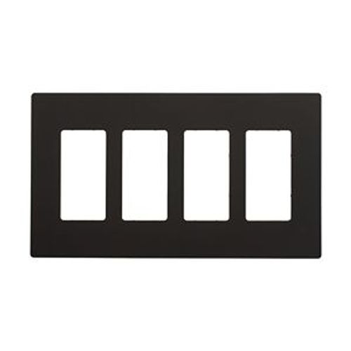 Main product image of Screwless Wallplate, Screwless, Black, Decorator Cutout, Polycarbonate, 4- Gang, Mid-Size, PJS264BK