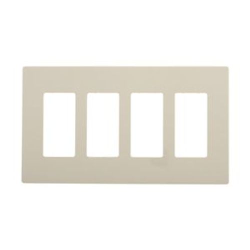 Main product image of Screwless Wallplate, Screwless, Lt. Almond, Decorator Cutout, Polycarbonate, 4- Gang, Mid-Size, PJS264LA