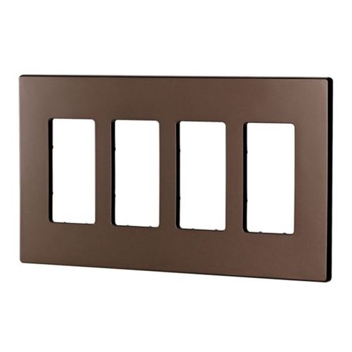 Main product image of Screwless Wallplate, Screwless, Oil Rubbed Bronze, Decorator Cutout, 4-Gang, Mid-Size, PJS264RB-SP-L