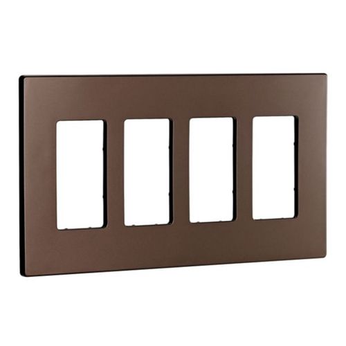 Main product image of Screwless Wallplate, Screwless, Oil Rubbed Bronze, Decorator Cutout, 4-Gang, Mid-Size, PJS264RB-SP-L