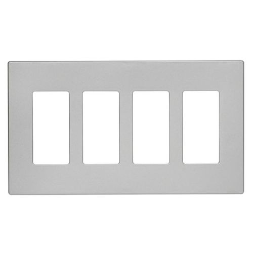 Main product image of Screwless Wallplate, Screwless, Silver Granite, Decorator Cutout, Polycarbonate, 4- Gang, PJS264SG-SP-L