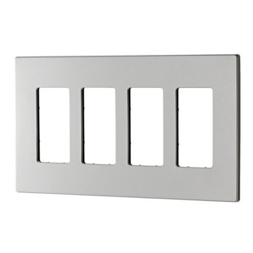Main product image of Screwless Wallplate, Screwless, Silver Granite, Decorator Cutout, Polycarbonate, 4- Gang, PJS264SG-SP-L