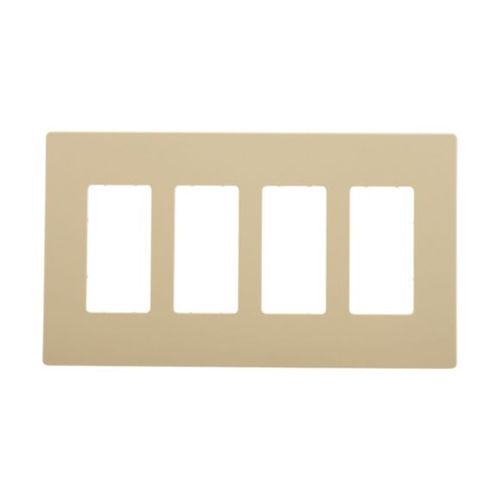 Main product image of Screwless Wallplate, Screwless, Ivory, Decorator Cutout, Polycarbonate, 4- Gang, Mid-Size, PJS264V