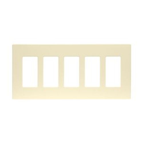 Main product image of Screwless Wallplate, Screwless, Almond, Decorator Cutout, Polycarbonate, Five- Gang, Mid-Size, PJS265A