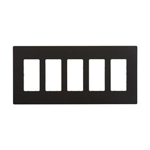 Main product image of Screwless Wallplate, Screwless, Black, Decorator Cutout, Polycarbonate, Five- Gang, Mid-Size, PJS265BK