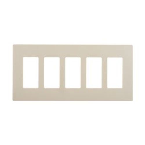 Main product image of Screwless Wallplate, Screwless, Lt. Almond, Decorator Cutout, Polycarbonate, Five- Gang, PJS265LA