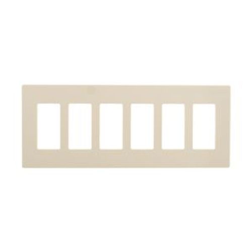 Main product image of Screwless Wallplate, Screwless, Almond, Decorator Cutout, Polycarbonate, 6-Gang, Mid-Size, PJS266A
