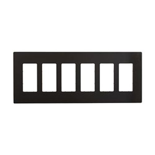 Main product image of Screwless Wallplate, Screwless, Black, Decorator Cutout, Polycarbonate, 6-Gang, Mid-Size, PJS266BK