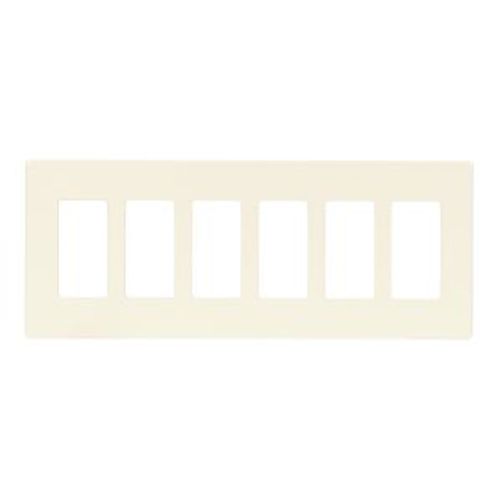 Main product image of Screwless Wallplate, Screwless, Lt. Almond, Decorator Cutout, Polycarbonate, 6-Gang, Mid-Size, PJS266LA
