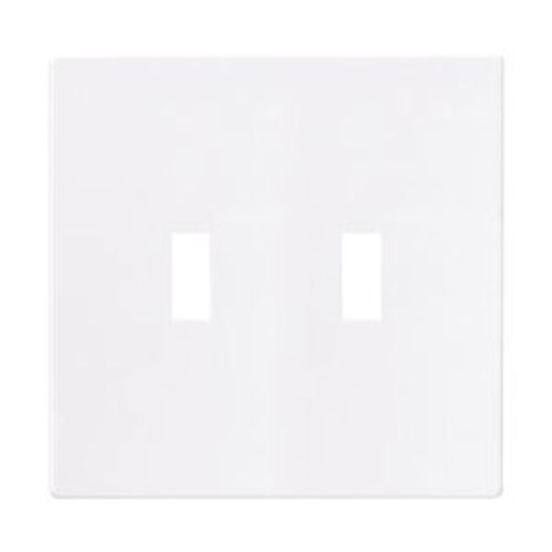 Main product image of Screwless Wallplate, Screwless, White, Toggle Cutout, Polycarbonate, Two- Gang, Mid-Size, PJS2W