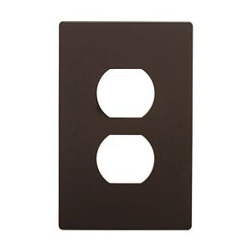 Main product image of Screwless Wallplate, Screwless, Brown, Duplex Receptacle Cutout, Polycarbonate, Single-Gang, PJS8B