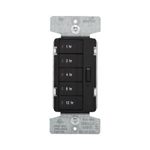 Main product image of Accell Hour Timer, 1, 2, 4, 8, 12 Hour Default Time Settings, 15A, 120V, Five Button, Black, PT18H-BK