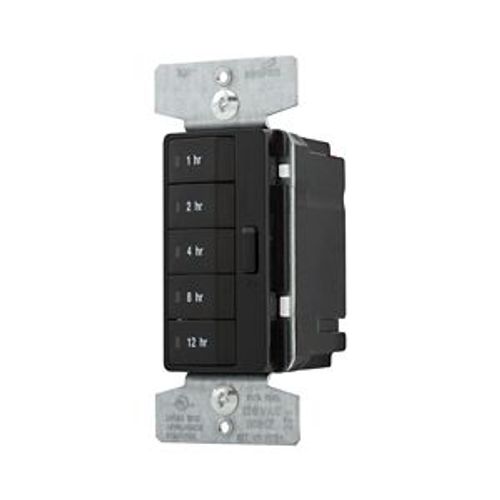 Main product image of Accell Hour Timer, 1, 2, 4, 8, 12 Hour Default Time Settings, 15A, 120V, Five Button, Black, PT18H-BK