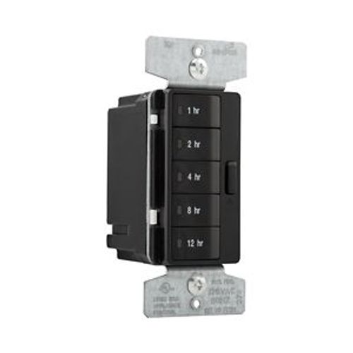 Main product image of Accell Hour Timer, 1, 2, 4, 8, 12 Hour Default Time Settings, 15A, 120V, Five Button, Black, PT18H-BK