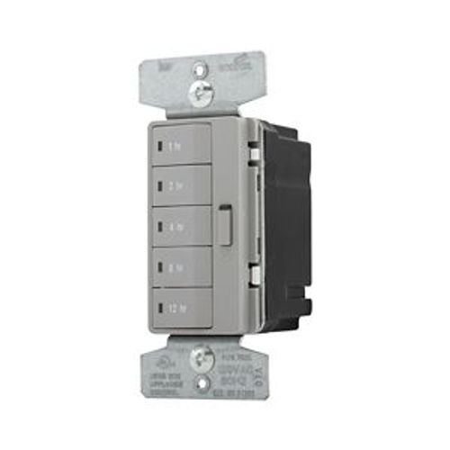 Main product image of Accell Hour Timer, 1, 2, 4, 8, 12 Hour Default Time Settings, 15A, 120V, Gray, 1-Pole, 1800W, PT18H-GY