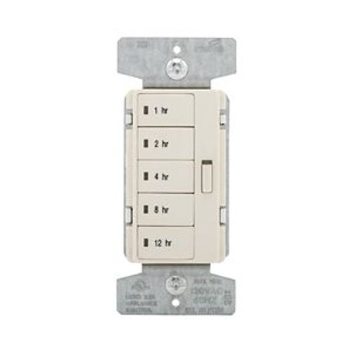 Main product image of Accell Hour Timer, 1, 2, 4, 8, 12 Hour Default Time Settings, 15A, 120V, 5 Button, Light Almond, PT18H-LA