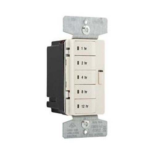 Main product image of Accell Hour Timer, 1, 2, 4, 8, 12 Hour Default Time Settings, 15A, 120V, 5 Button, Light Almond, PT18H-LA