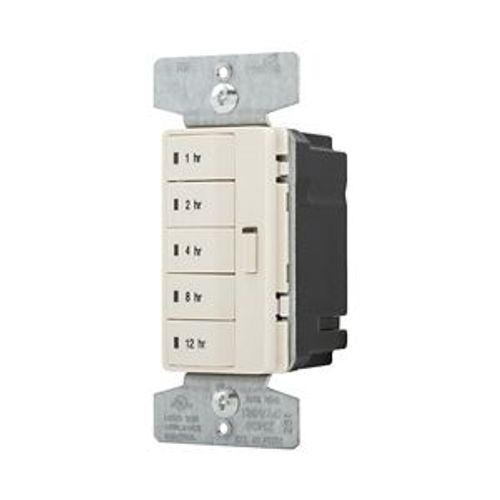 Main product image of Accell Hour Timer, 1, 2, 4, 8, 12 Hour Default Time Settings, 15A, 120V, 5 Button, Light Almond, PT18H-LA