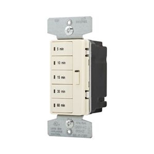 Main product image of Accell Minute Timer, 5, 10, 15, 30, & 60 Minute Default Settings, 15A, 120V, 5 Button, Almond, PT18M-A