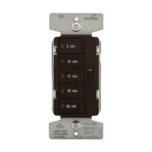 Main product image of Accell Minute Timer, 5, 10, 15, 30, & 60 Minute Default Time Settings, 15A, 120V 5 Button, Brown, PT18M-B