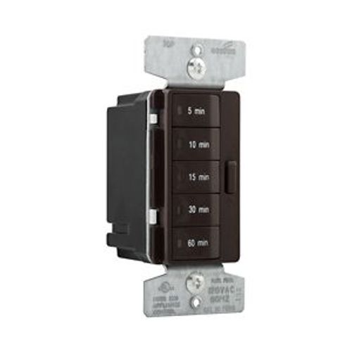 Main product image of Accell Minute Timer, 5, 10, 15, 30, & 60 Minute Default Time Settings, 15A, 120V 5 Button, Brown, PT18M-B