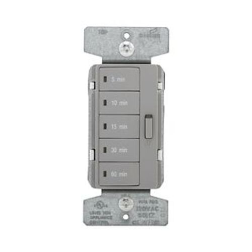 Main product image of Accell Minute Timer, 5, 10, 15, 30, & 60 Minute Default Time Settings, 15A, 120V, 5 Button, Gray, PT18M-GY