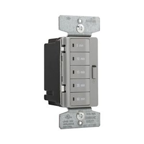 Main product image of Accell Minute Timer, 5, 10, 15, 30, & 60 Minute Default Time Settings, 15A, 120V, 5 Button, Gray, PT18M-GY