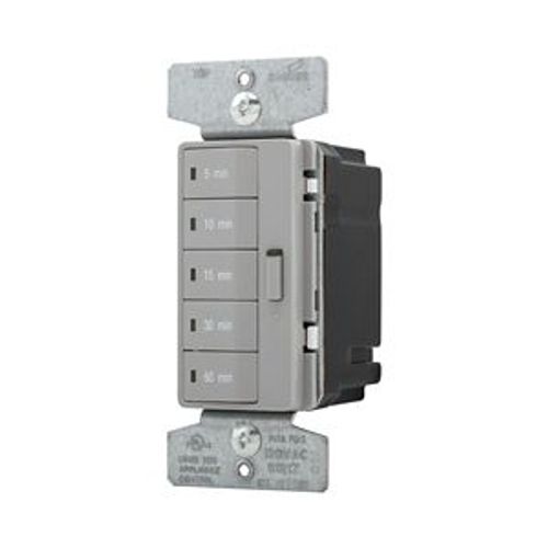 Main product image of Accell Minute Timer, 5, 10, 15, 30, & 60 Minute Default Time Settings, 15A, 120V, 5 Button, Gray, PT18M-GY