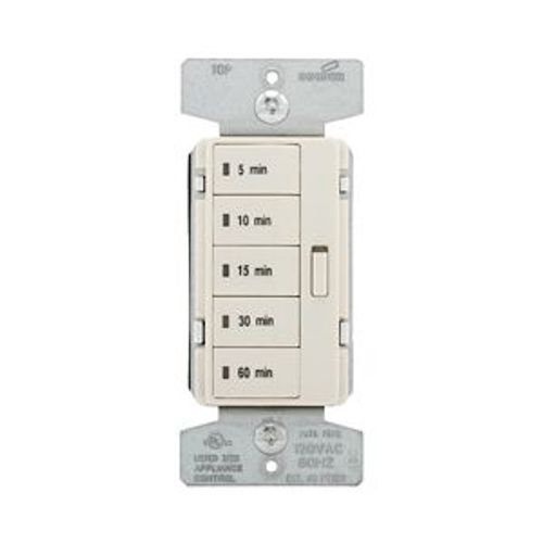 Main product image of Accell Minute Timer, 5, 10, 15, 30, & 60 Minute Settings, 15A, 120V, 5 Button, Light Almond, PT18M-LA