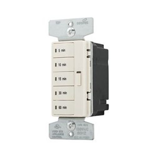 Main product image of Accell Minute Timer, 5, 10, 15, 30, & 60 Minute Settings, 15A, 120V, 5 Button, Light Almond, PT18M-LA