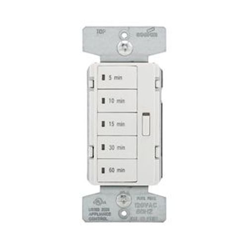 Main product image of Accell Minute Timer, 5, 10, 15, 30, & 60 Minute Default Settings, 15A, 120V, Five Button, 1-Pole, PT18M-W