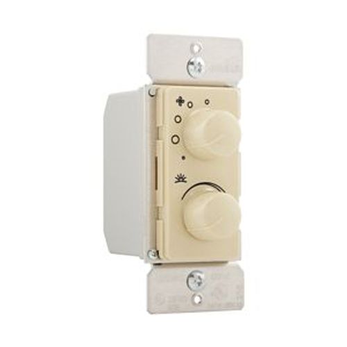 Main product image of Combo Dimmer & Fan Speed Control, Power Failure Memory, 4-Speed, #16 Awg 1.5A, 120V, Ivory, RDC15-V