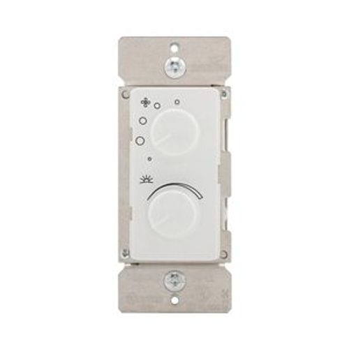 Main product image of Combo Dimmer & Fan Speed Control, Power Failure Memory, 4-Speed, #16 Awg 1.5A, 120V, White, RDC15-W