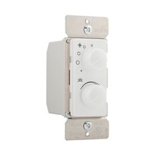 Main product image of Combo Dimmer & Fan Speed Control, Power Failure Memory, 4-Speed, #16 Awg 1.5A, 120V, White, RDC15-W
