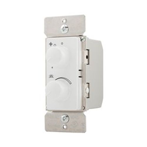 Main product image of Combo Dimmer & Fan Speed Control, Power Failure Memory, 4-Speed, #16 Awg 1.5A, 120V, White, RDC15-W