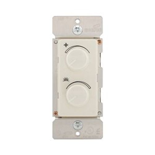 Main product image of Combo Dimmer & Fan Speed Control, Power Failure Memory, #16Awg 2.5A, 120V, LightAlmond 1-Pole, RDC25-LA