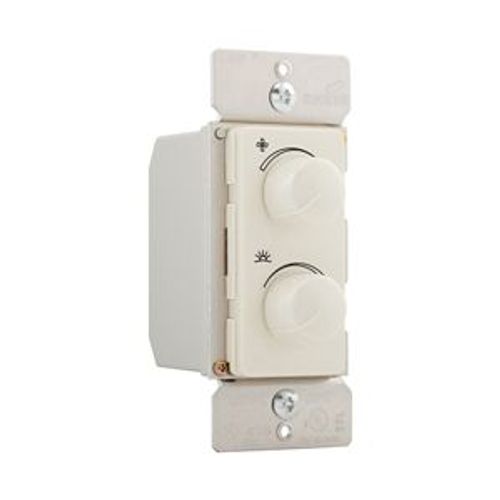 Main product image of Combo Dimmer & Fan Speed Control, Power Failure Memory, #16Awg 2.5A, 120V, LightAlmond 1-Pole, RDC25-LA