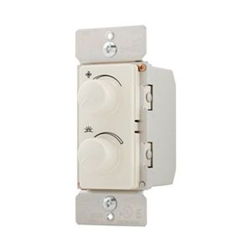 Main product image of Combo Dimmer & Fan Speed Control, Power Failure Memory, #16Awg 2.5A, 120V, LightAlmond 1-Pole, RDC25-LA