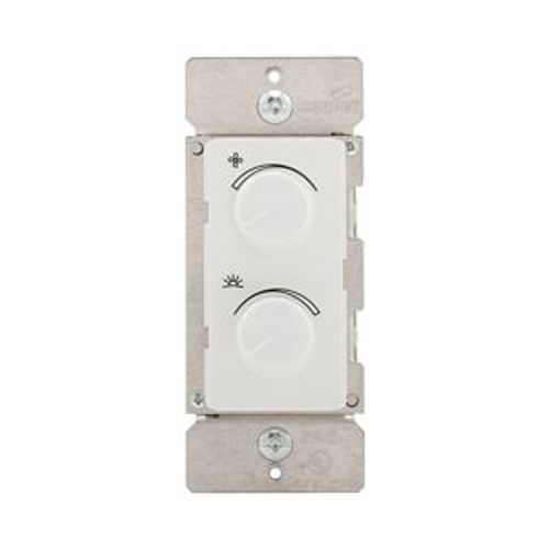 Main product image of Combo Dimmer & Fan Speed Control, Power Failure Memory, #16Awg 2.5A, 120V, White 1-Pole, 300W, RDC25-W