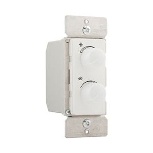 Main product image of Combo Dimmer & Fan Speed Control, Power Failure Memory, #16Awg 2.5A, 120V, White 1-Pole, 300W, RDC25-W