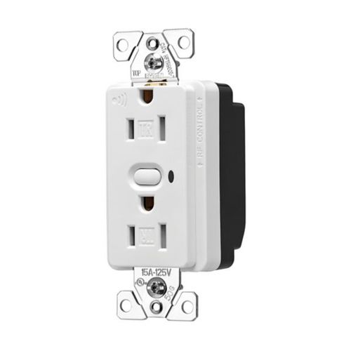 Main product image of Z-Wave Plus Split Control Wireless Receptacle, 15A, 120V Actuator, Alpine White, RFTR9605-TAW