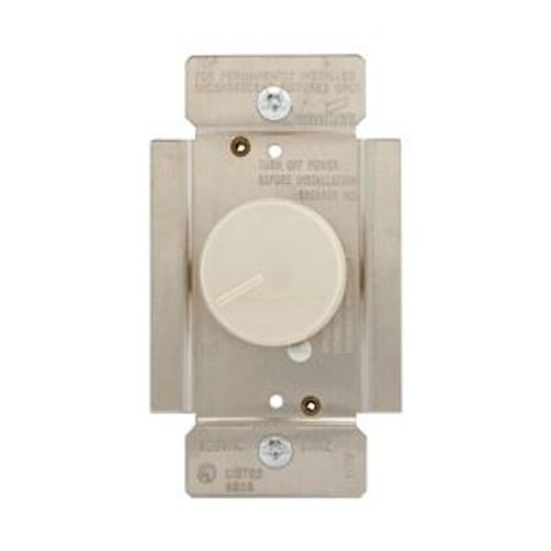 Main product image of Rotary 1000W Dimmer, 120V, 60Hz, Single Pole Only, Incandescent Or Halogen Loads, Almond, RI101-A