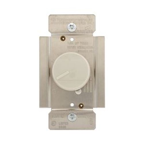 Main product image of Rotary 1000W Dimmer, 120V, 60Hz, Single Pole Only, Incandescent Or Halogen Loads, Light Almond, RI101-LA