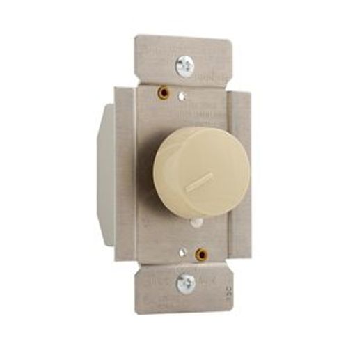 Main product image of Rotary 1000W Dimmer, 120V, 60Hz, 1P Only, Incandescent Or Halogen Loads, Non-Preset, Ivory, RI101-V
