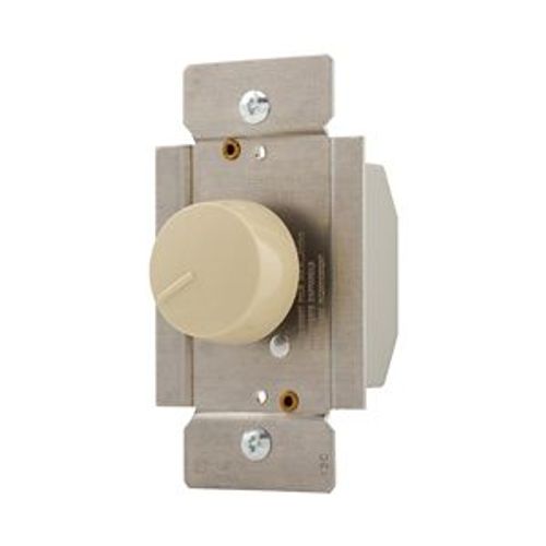 Main product image of Rotary 1000W Dimmer, 120V, 60Hz, 1P Only, Incandescent Or Halogen Loads, Non-Preset, Ivory, RI101-V