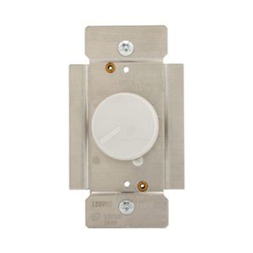 Main product image of Etn Rotary 1000W Dimmer, 120V, 60Hz, 1P Only, Incandescent Or Halogen Loads, White, RI101-W